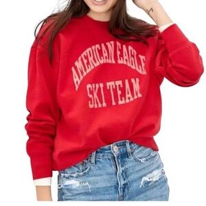 American Eagle Red Ski Team Sweatshirt size S